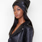 Black Wrapped Crown - Faux Leather Turban