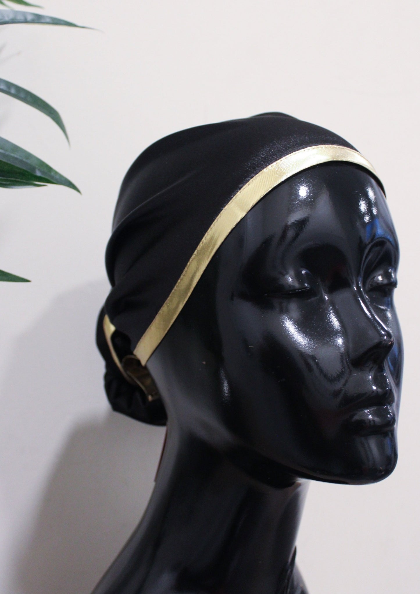 The Goldntima Satin Headwrap - Black