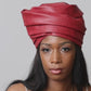 Red Wrapped Crown - Faux Leather Turban