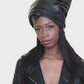 Black Wrapped Crown - Faux Leather Turban